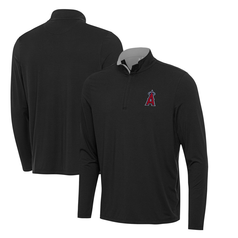 Los Angeles Angels Antigua Content Quarter-Zip Top Black