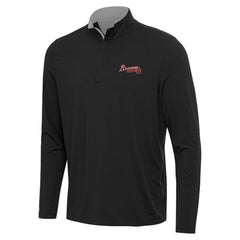 Atlanta Braves Antigua Content Quarter-Zip Top Black