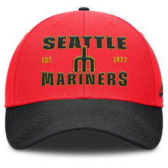 Seattle Mariners Neon 90s Rise Adjustable Hat Crimson/Black | Nike