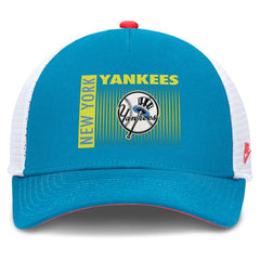 New York Yankees Neon 90s Rise Structured Performance Adjustable Trucker Hat Blue | Nike
