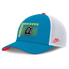 Atlanta Braves Neon 90s Rise Structured Performance Adjustable Trucker Hat Teal | Nike