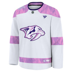 Nashville Predators Fanatics 2024 Hockey Fights Cancer Practice Jersey White