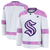Seattle Kraken Fanatics 2024 Hockey Fights Cancer Practice Jersey White
