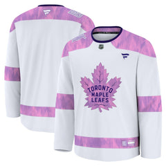 Toronto Maple Leafs Fanatics 2024 Hockey Fights Cancer Practice Jersey White