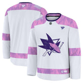 San Jose Sharks Fanatics 2024 Hockey Fights Cancer Practice Jersey White