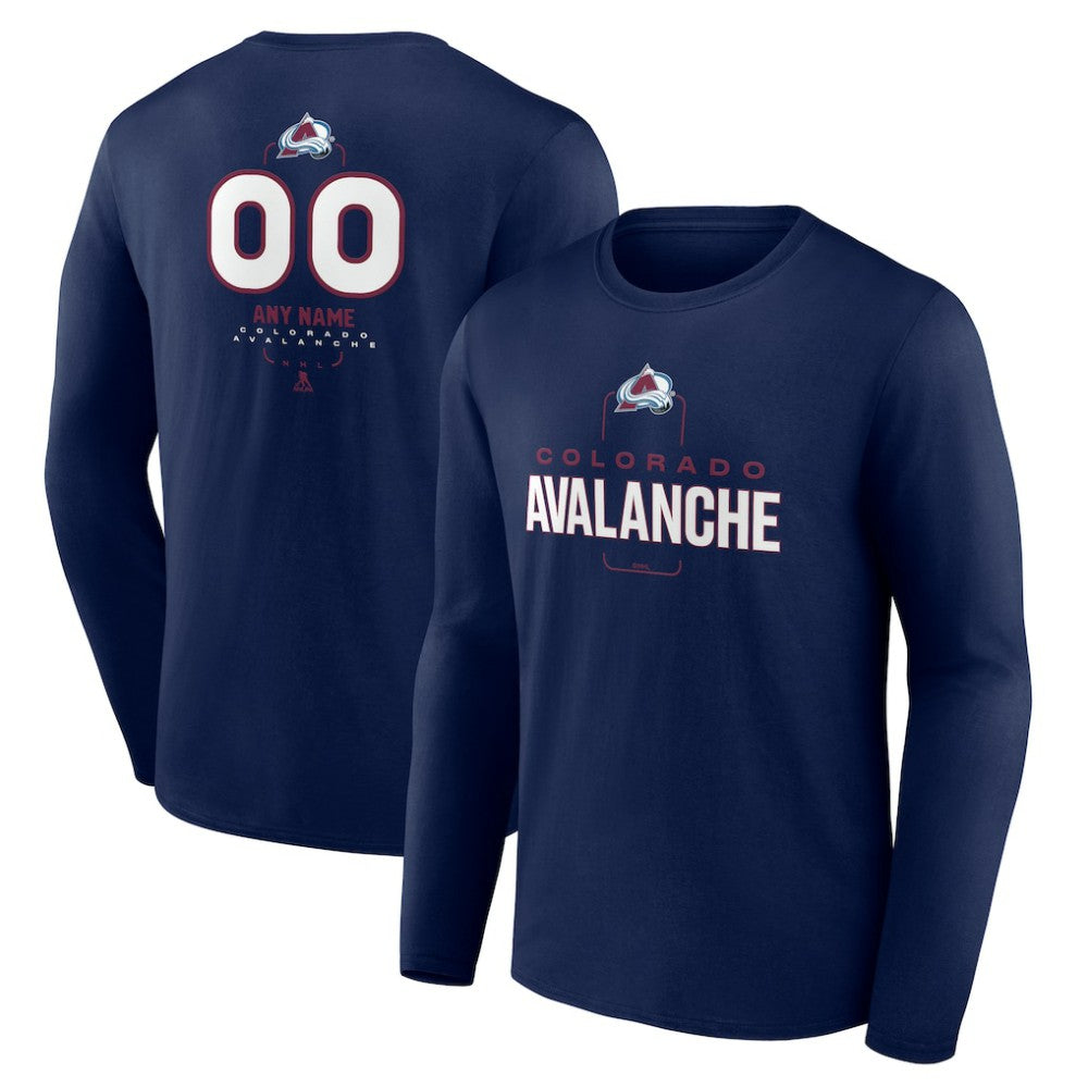 Colorado Avalanche Personalized Name & Number Midfielder Long Sleeve T-Shirt Navy