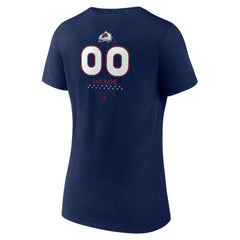 Colorado Avalanche Women's Personalized Name & Number Midfielder V-Neck T-Shirt Navy