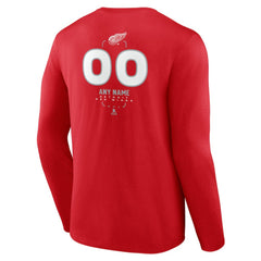 Detroit Red Wings Personalized Name & Number Midfielder Long Sleeve T-Shirt Red