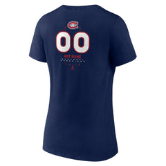 Montreal Canadiens Women's Personalized Name & Number Midfielder V-Neck T-Shirt Navy