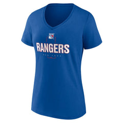 New York Rangers Women's Personalized Name & Number Midfielder V-Neck T-Shirt Blue