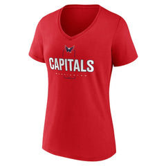 Washington Capitals Women's Personalized Name & Number Midfielder V-Neck T-Shirt Red