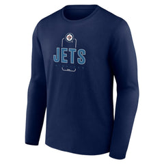 Winnipeg Jets Personalized Name & Number Midfielder Long Sleeve T-Shirt Navy