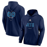Winnipeg Jets Personalized Name & Number Midfielder Pullover Hoodie Navy