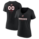 Carolina Hurricanes Women's Personalized Name & Number Midfielder V-Neck T-Shirt Black
