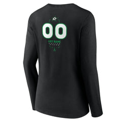 Dallas Stars Women's Personalized Name & Number Midfielder Long Sleeve V-Neck T-Shirt Black