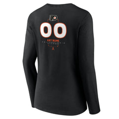 Philadelphia Flyers Women's Personalized Name & Number Midfielder Long Sleeve V-Neck T-Shirt Black