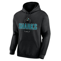 San Jose Sharks Personalized Name & Number Midfielder Pullover Hoodie Black