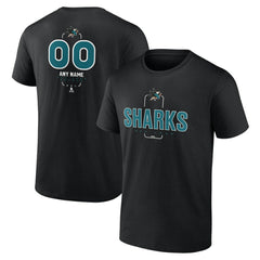 San Jose Sharks Personalized Name & Number Midfielder T-Shirt Black