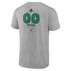 Vancouver Canucks Personalized Name & Number Midfielder T-Shirt Gray