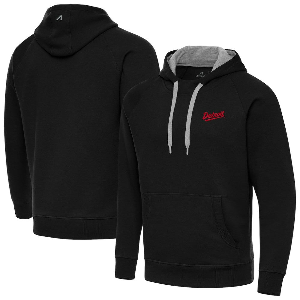 Detroit Red Wings Antigua 2025 NHL Stadium Series Victory Pullover Hoodie Black