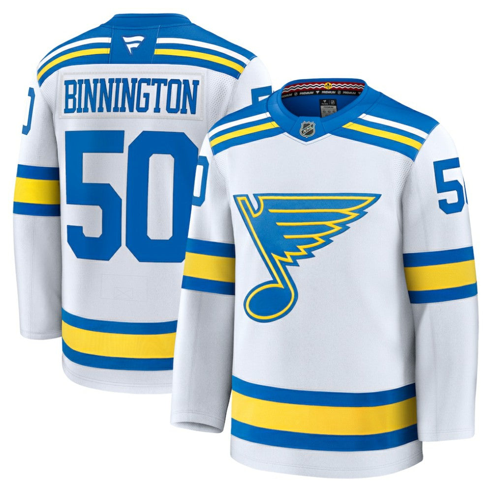 Jordan Binnington St. Louis Blues Fanatics Away Premium Player Jersey White