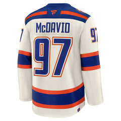 Connor McDavid Edmonton Oilers Fanatics Alternate Premium Jersey Light Beige