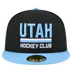 Utah Mammoth New Era Lockup 1st Season 59FIFTY Fitted Hat Black/Light Blue