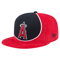 Los Angeles Angels Retro Split Corduroy Snapback Hat Red/Navy | New Era