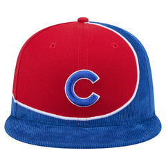 Chicago Cubs Retro Split Corduroy Snapback Hat Royal/Red | New Era