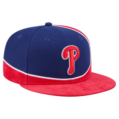 Philadelphia Phillies Retro Split Corduroy Snapback Hat Red/Royal | New Era