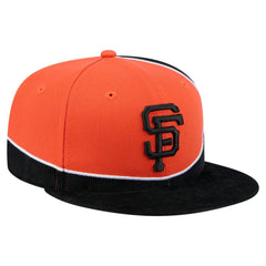 San Francisco Giants Retro Split Corduroy Snapback Hat Black/Orange | New Era