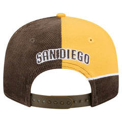 San Diego Padres Retro Split Corduroy Snapback Hat Brown/Gold | New Era