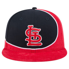 St. Louis Cardinals Retro Split Corduroy Snapback Hat Red/Navy | New Era