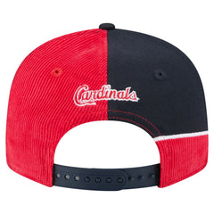 St. Louis Cardinals Retro Split Corduroy Snapback Hat Red/Navy | New Era