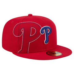 Philadelphia Phillies Yarn Stitch 59FIFTY Fitted Hat Red | New Era