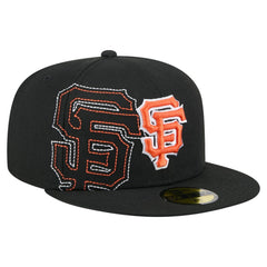 San Francisco Giants Yarn Stitch 59FIFTY Fitted Hat Black | New Era