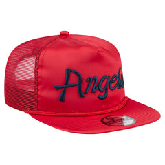 Los Angeles Angels Retro Satin Script Golfer Adjustable Hat Red | New Era