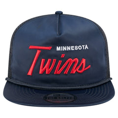 Minnesota Twins Retro Satin Script Golfer Adjustable Hat Navy | New Era