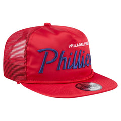 Philadelphia Phillies Retro Satin Script Golfer Adjustable Hat Red | New Era