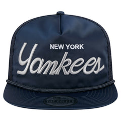 New York Yankees Retro Satin Script Golfer Adjustable Hat Navy | New Era