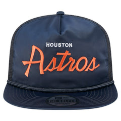 Houston Astros Retro Satin Script Golfer Adjustable Hat Navy | New Era