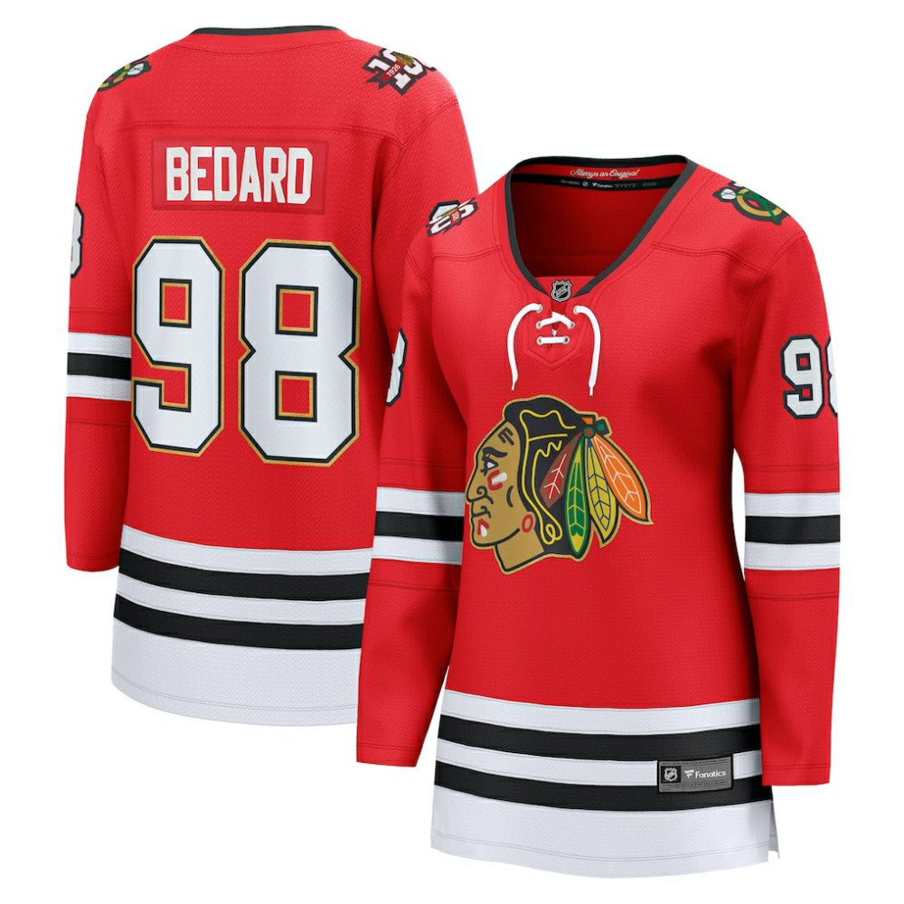Connor Bedard Chicago Blackhawks Fanatics Women's Centennial Breakaway Player Jersey Red