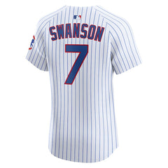 Dansby Swanson Chicago Cubs Home Elite Jersey White | Nike