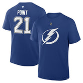 Brayden Point Tampa Bay Lightning Fanatics Authentic Stack Name & Number T-Shirt Blue