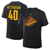 Elias Pettersson Vancouver Canucks Fanatics Authentic Stack Name & Number T-Shirt Black