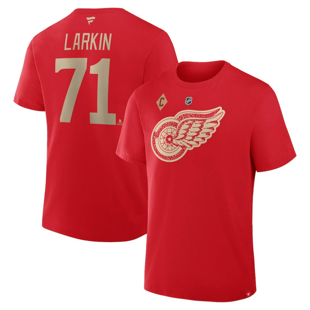 Dylan Larkin Detroit Red Wings Fanatics Authentic Stack Name & Number T-Shirt Red