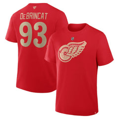 Alex DeBrincat Detroit Red Wings Fanatics Authentic Stack Name & Number T-Shirt Red