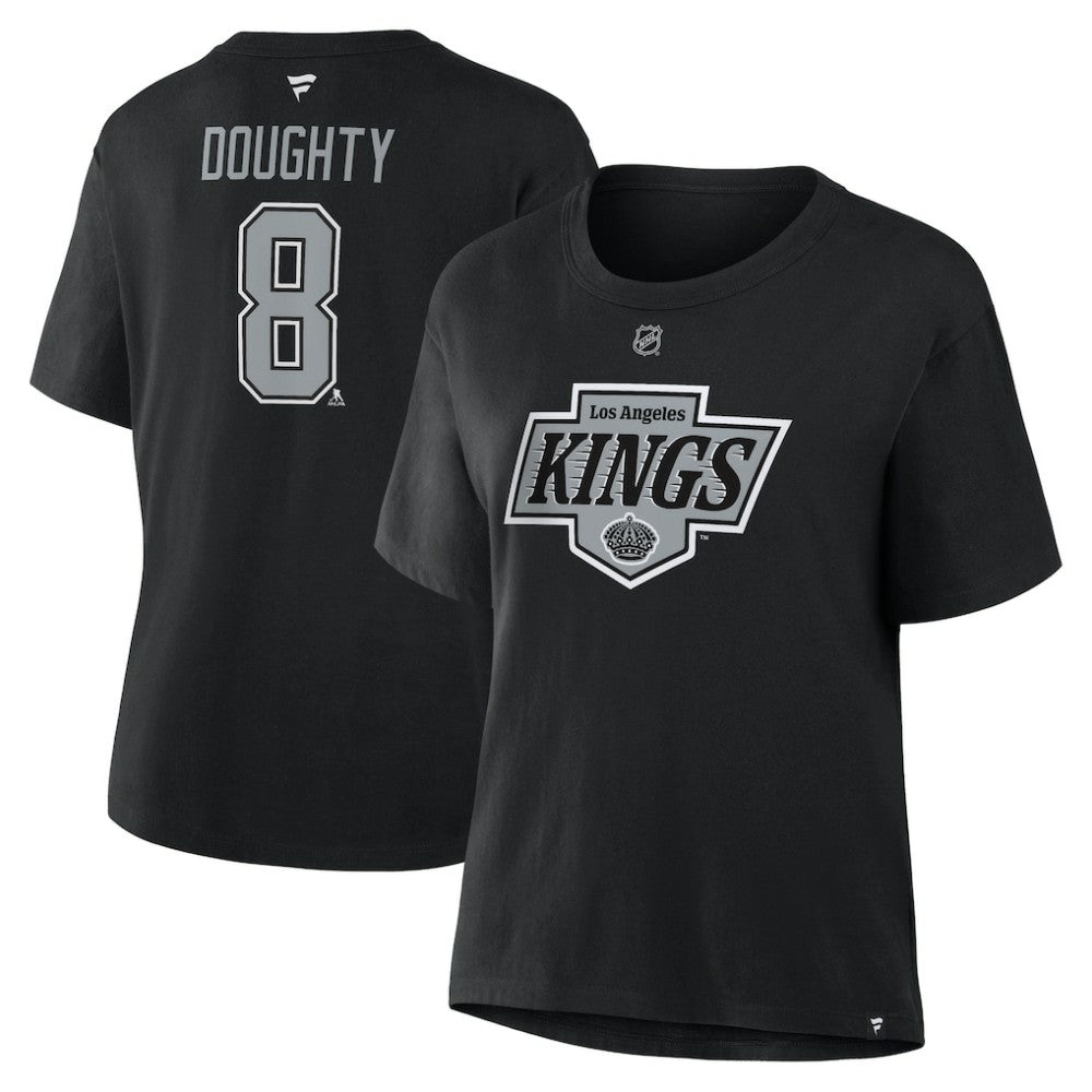 Drew Doughty Los Angeles Kings Fanatics Women's Authentic Stack Name & Number T-Shirt Black
