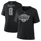 Drew Doughty Los Angeles Kings Fanatics Women's Authentic Stack Name & Number T-Shirt Black