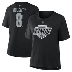 Drew Doughty Los Angeles Kings Fanatics Women's Authentic Stack Name & Number T-Shirt Black